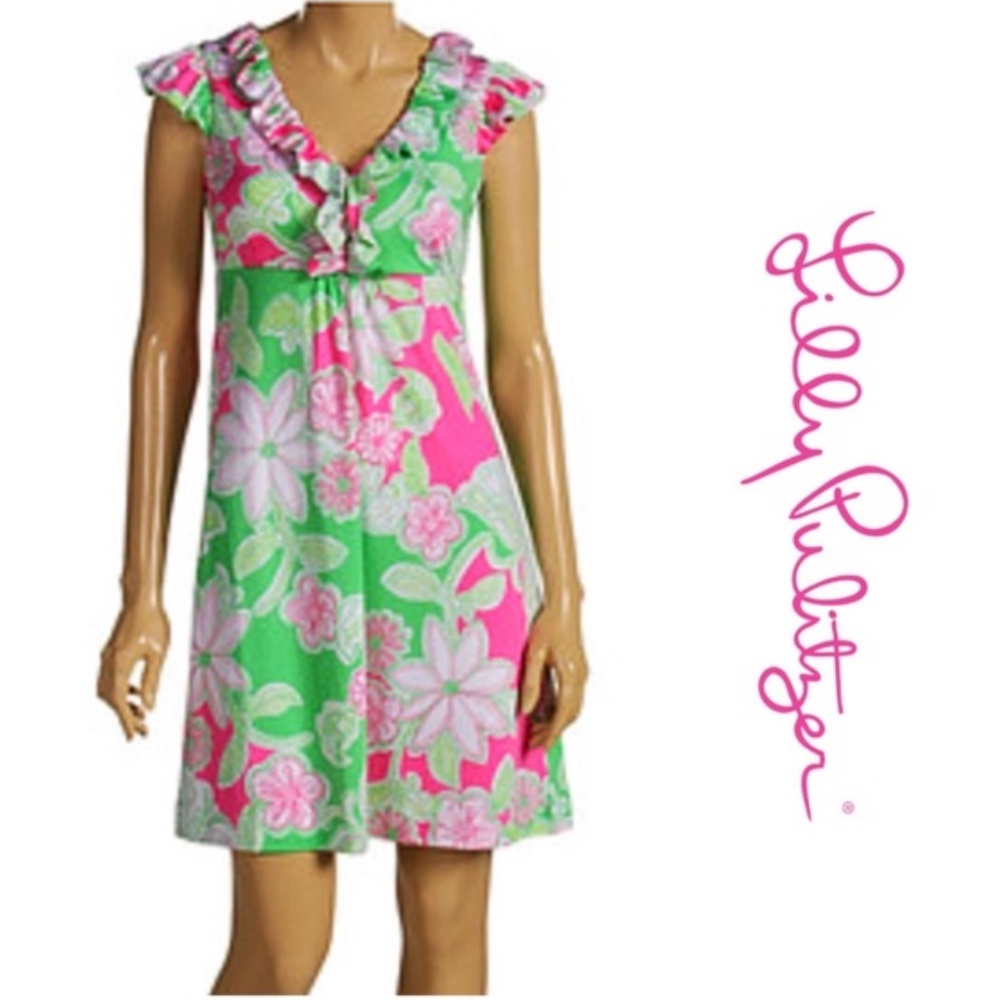 Lilly Pulitzer Sz L Clare Floral Print Dress